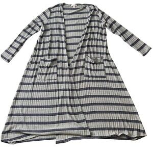 LuLaroe Sarah XS‎ Long Sleeve Cardigan Blue Pockets